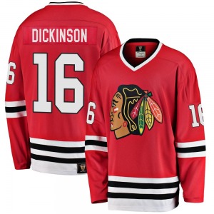 Youth Jason Dickinson Chicago Blackhawks Fanatics Branded Premier Red Breakaway Heritage Jersey