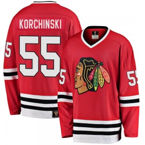 Youth Kevin Korchinski Chicago Blackhawks Fanatics Branded Premier Red Breakaway Heritage Jersey