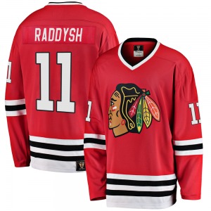 Youth Taylor Raddysh Chicago Blackhawks Fanatics Branded Premier Red Breakaway Heritage Jersey