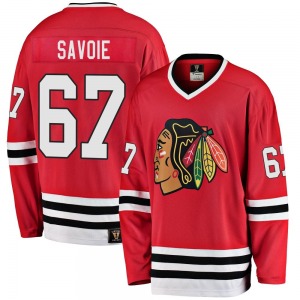 Youth Samuel Savoie Chicago Blackhawks Fanatics Branded Premier Red Breakaway Heritage Jersey