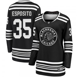 Women's Tony Esposito Chicago Blackhawks Fanatics Branded Premier Black Breakaway Alternate 2019/20 Jersey