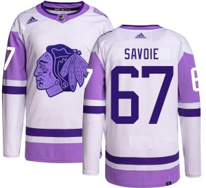 Samuel Savoie Chicago Blackhawks Adidas Authentic Hockey Fights Cancer Jersey
