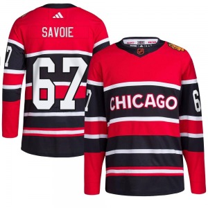 Youth Samuel Savoie Chicago Blackhawks Adidas Authentic Red Reverse Retro 2.0 Jersey