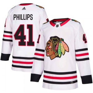 Isaak Phillips Chicago Blackhawks Adidas Authentic White Away Jersey