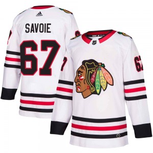 Samuel Savoie Chicago Blackhawks Adidas Authentic White Away Jersey
