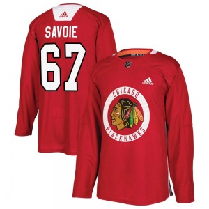Youth Samuel Savoie Chicago Blackhawks Adidas Authentic Red Home Practice Jersey