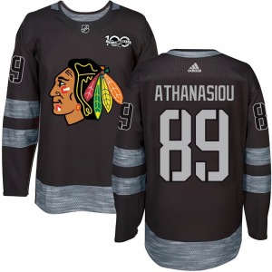 Youth Andreas Athanasiou Chicago Blackhawks Authentic Black 1917-2017 100th Anniversary Jersey