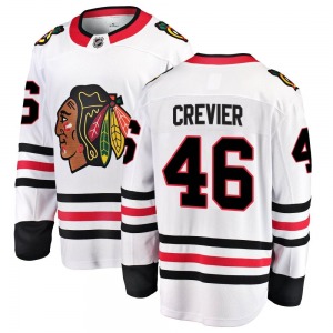 Youth Louis Crevier Chicago Blackhawks Fanatics Branded Breakaway White Away Jersey