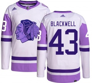 Youth Colin Blackwell Chicago Blackhawks Adidas Authentic Black Hockey Fights Cancer Jersey